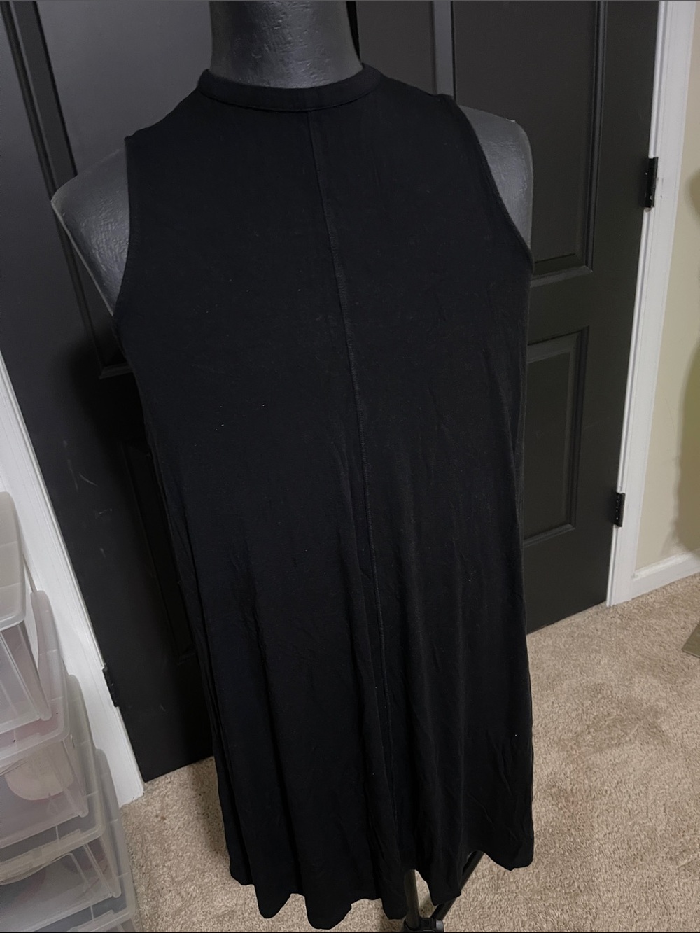 Time and Tru Black Sleeveless Swing Dress